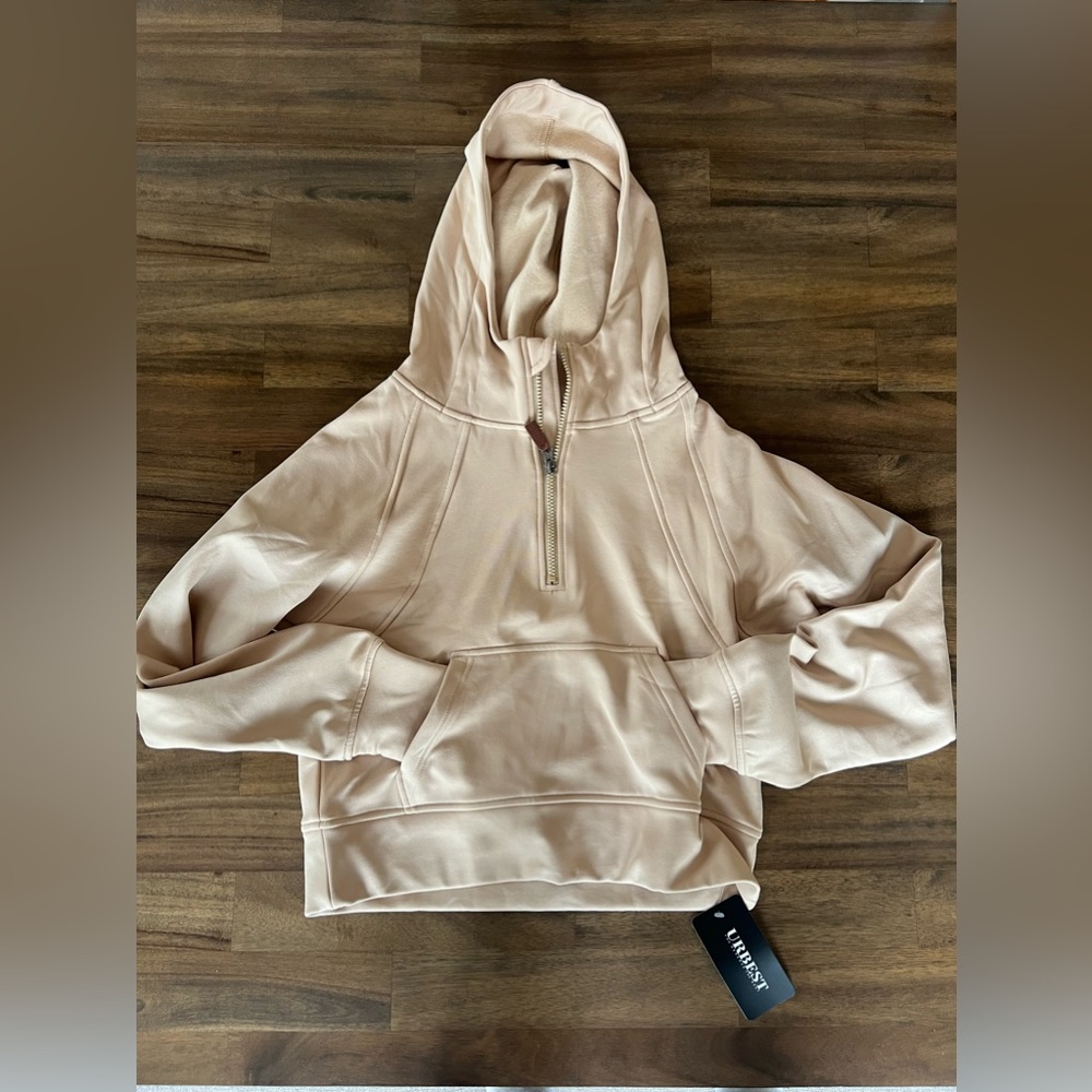 tan cropped hoodie